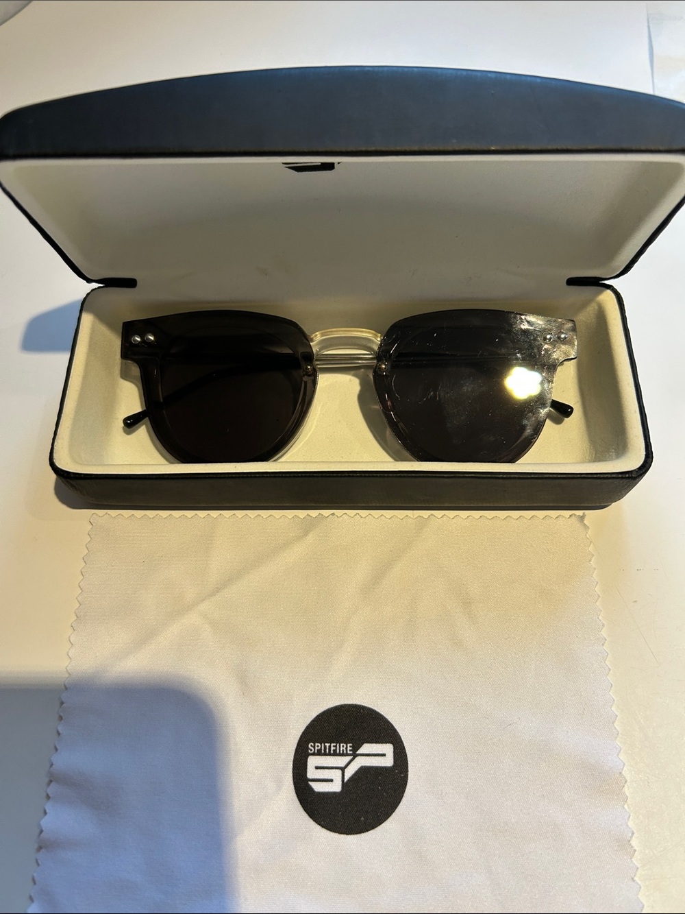 Spitfire Men’s Black Lens Sunglasses with Clear Bridge